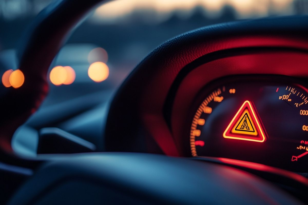 Que faire si le voyant de la voiture triangle rouge avec point d'exclamation reste allumé ?